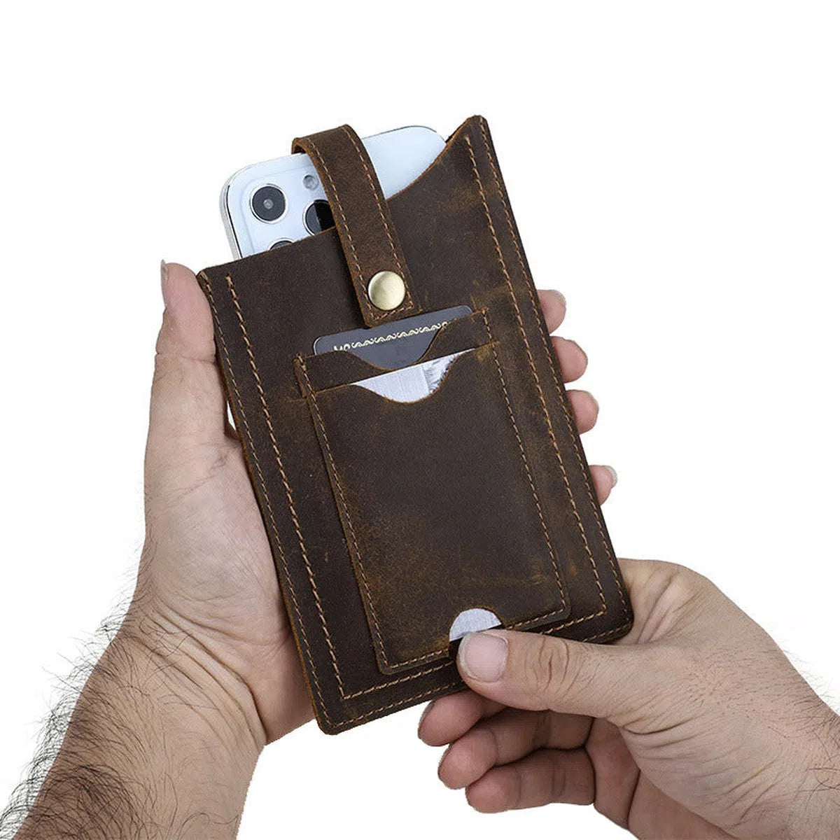 LEATHER WALLET CASE FOR IPHONE WITH CLIP